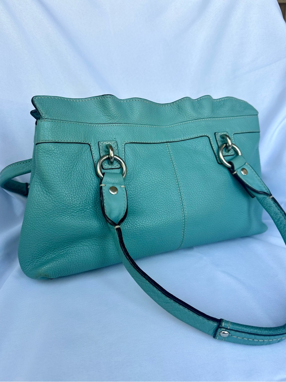 Coach Vintage Penelope Aqua Pebbled Leather Shoulder Bag - Picture 2 of 6